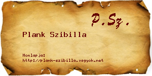 Plank Szibilla névjegykártya